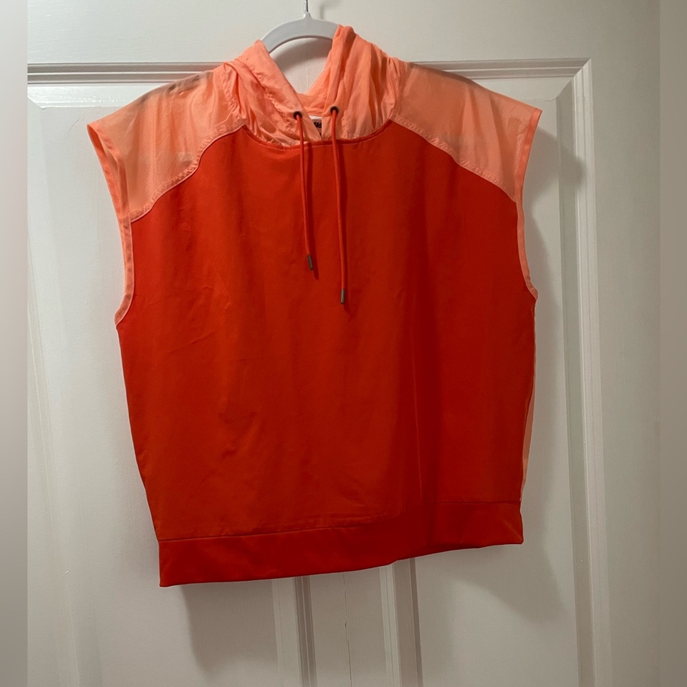 Colorblock Athletic Vest Avia Small Bright Oranges Lightweight Hooded EUC
